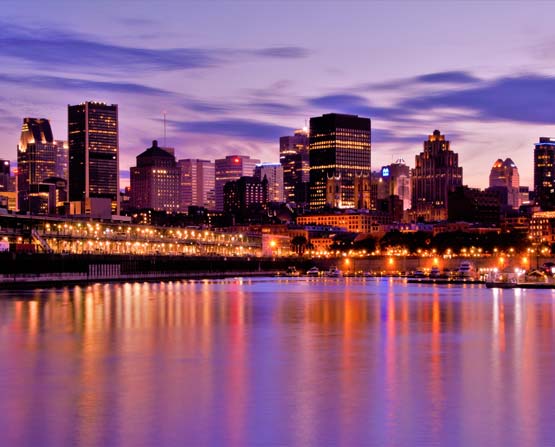 Montreal city skyline at night
